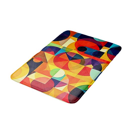 Bauhaus Color Geometry Design Badmat (Gekanteld)
