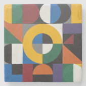 Bauhaus Colour Geometry Stenen Onderzetter (Voorkant)