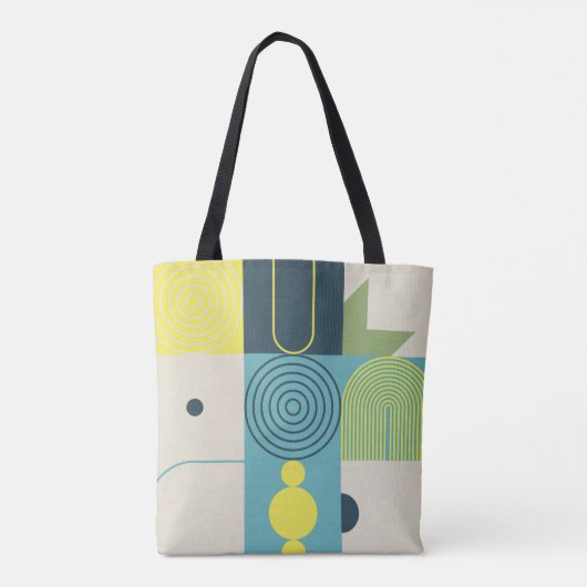 Bauhaus composition artwork made with abstract ele tote bag (Achterkant)