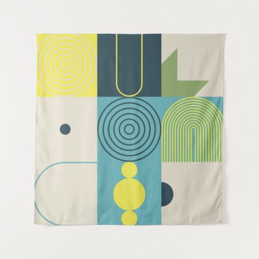 Bauhaus composition artwork made with abstract ele wandkleed (Voorkant)