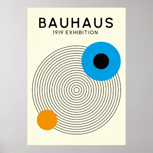 Bauhaus Concentric Circles Modern Art Print (Voorkant)