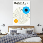 Bauhaus Concentric Circles Modern Art Print (Insitu (Slaapkamer))