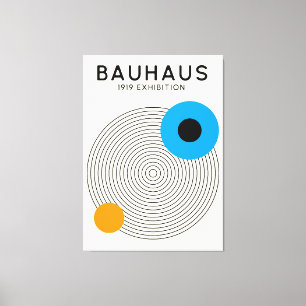 Bauhaus Concentrische Cirkels Moderne Kunstprint Canvas Afdruk