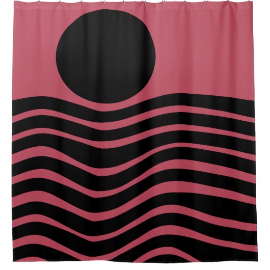 Bauhaus Deep Pink Abstract Douchegordijn (Voorkant)