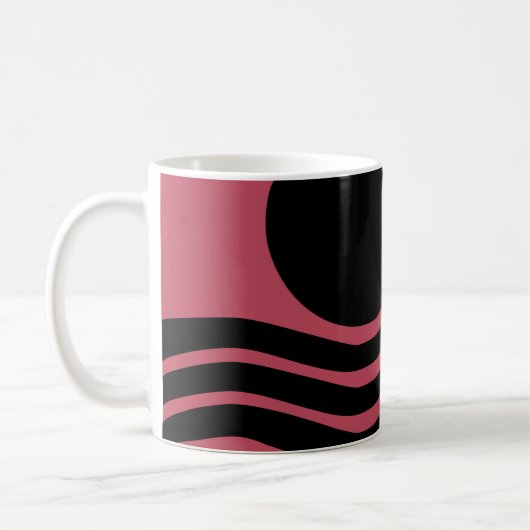 Bauhaus Deep Pink Abstract Koffiemok (Links)