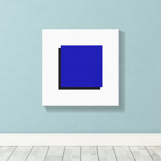 Bauhaus Design Geometrische kunst Blauw vierkant Canvas Afdruk (Insitu (Houten vloer))