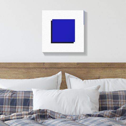 Bauhaus Design Geometrische kunst Blauw vierkant Canvas Afdruk (Insitu (Slaapkamer))