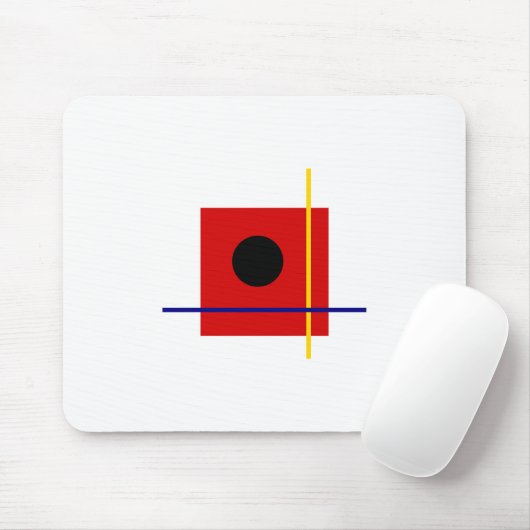 Bauhaus Design Geometrische kunst Rode compositie Muismat (Met muis)