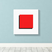 Bauhaus Design Geometrische kunst Rode Plein Canvas Afdruk (Insitu (Houten vloer))