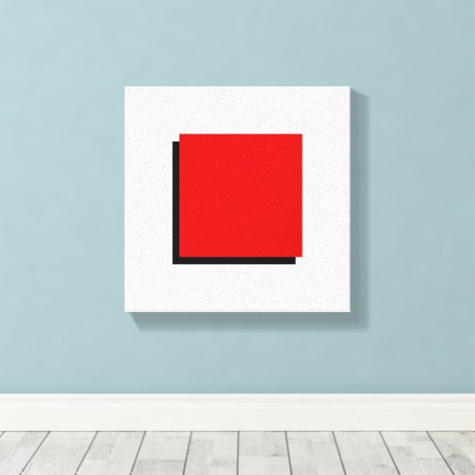 Bauhaus Design Geometrische kunst Rode Plein Canvas Afdruk (Insitu (Houten vloer))