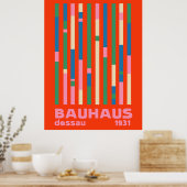 Bauhaus Dessau 1931 Kleurrijke modernist Abstract Poster (Keuken)