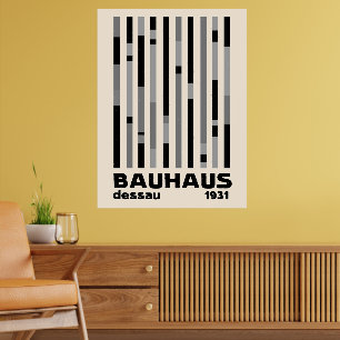 Bauhaus Dessau 1931 Modernist Homage Black Cream Poster