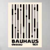 Bauhaus Dessau 1931 Modernist Homage Black Cream Poster (Voorkant)