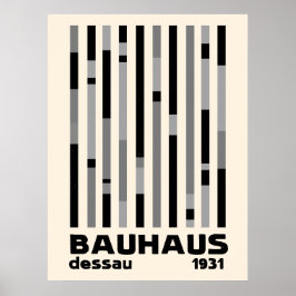 Bauhaus Dessau 1931 Modernist Homage Black Cream Poster