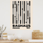 Bauhaus Dessau 1931 Modernist Homage Black Cream Poster (Keuken)