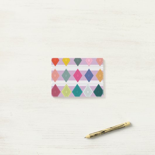 Bauhaus Diamond Quilt Post-it® Notes (Op bureau)