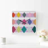Bauhaus Diamond Quilt Vierkante Klok (Huis)