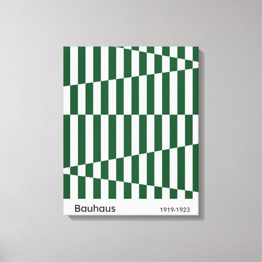 Bauhaus Donkergroene Streep Grid Kunstprint 1923 Canvas Afdruk (Voorkant)