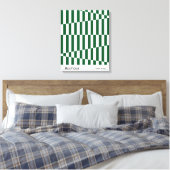 Bauhaus Donkergroene Streep Grid Kunstprint 1923 Canvas Afdruk (Insitu (Slaapkamer))