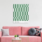 Bauhaus Donkergroene Streep Grid Kunstprint 1923 Canvas Afdruk (Insitu (Woonkamer))
