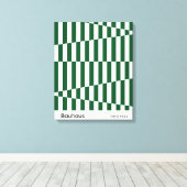 Bauhaus Donkergroene Streep Grid Kunstprint 1923 Canvas Afdruk (Insitu (Houten vloer))