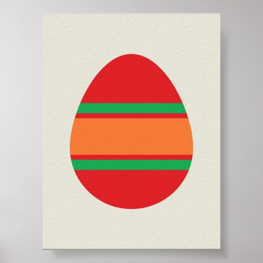 Bauhaus Easter Egg Illustratie – Moderne Geometris Poster (Voorkant)