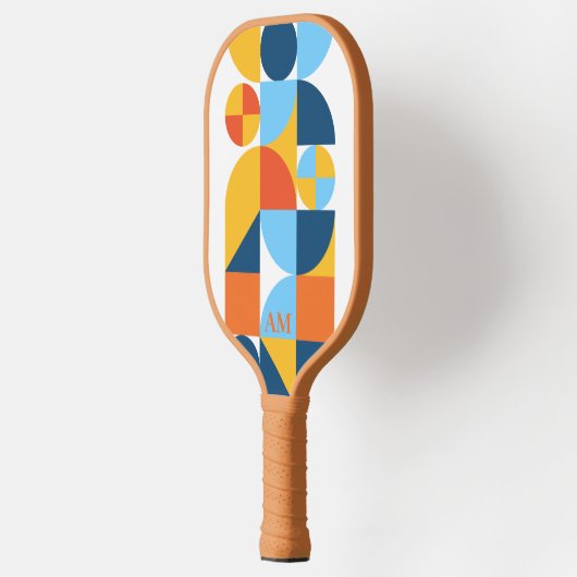 Bauhaus esthetisch patroon gepersonaliseerd uniek pickleball paddle (Links)