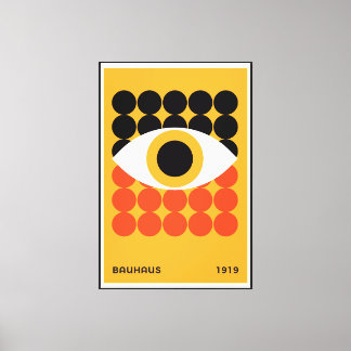 Bauhaus Eye Geometrische Kunstprint Oranje 1919 Canvas Afdruk