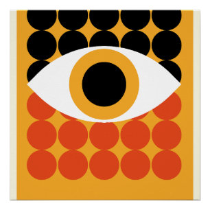 Bauhaus Eye Geometrische Kunstprint Oranje 1919 Perfect Poster