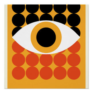 Bauhaus Eye Geometrische Kunstprint Oranje 1919 Perfect Poster