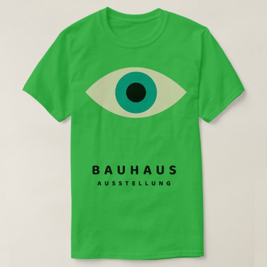 Bauhaus Eye in het turquoise T-shirt (Design voorkant)