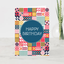 Bauhaus Floral Geometrische Gevouwen Uitnodiging