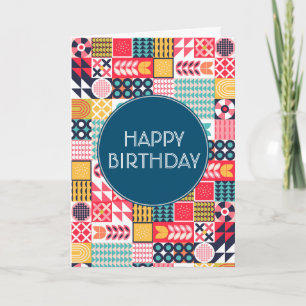 Bauhaus Floral Geometrische Gevouwen Uitnodiging