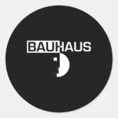Bauhaus gehalveerd embleem ronde sticker (Voorkant)