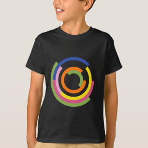 Bauhaus geïnspireerd design in een groen palet t-shirt