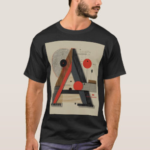 Bauhaus-Geïnspireerd Geometrisch Monogram T-shirt