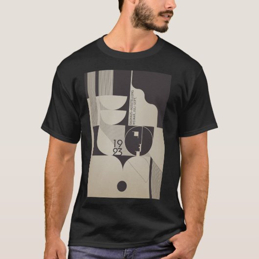Bauhaus Geïnspireerd geometrisch patroon T-shirt (Voorkant)