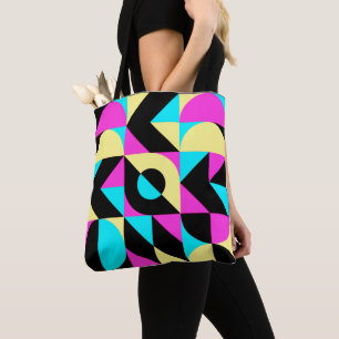 Bauhaus Geïnspireerd geometrisch patroon Tote Bag