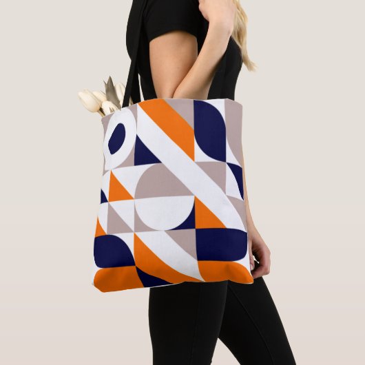 Bauhaus Geïnspireerd geometrisch patroon Tote Bag (Dichtbij)