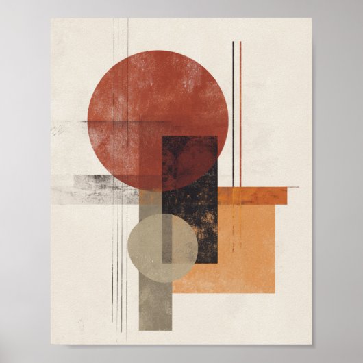 Bauhaus geïnspireerd – modern abstract in warm neu poster (Voorkant)
