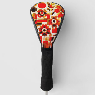 Bauhaus-geïnspireerd stedelijk bloemenlandschap golfheadcover