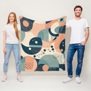 Bauhaus Geïnspireerde Abstracte Cirkels Lijnen Mar Fleece Deken