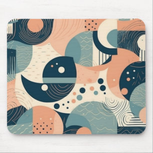 Bauhaus geïnspireerde abstracte cirkels lijnen mar muismat