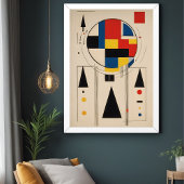 Bauhaus-geïnspireerde geometrische minimalistische poster