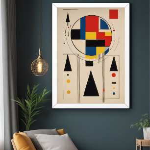 Bauhaus-geïnspireerde geometrische minimalistische poster