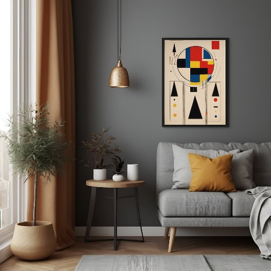 Bauhaus-geïnspireerde geometrische minimalistische poster