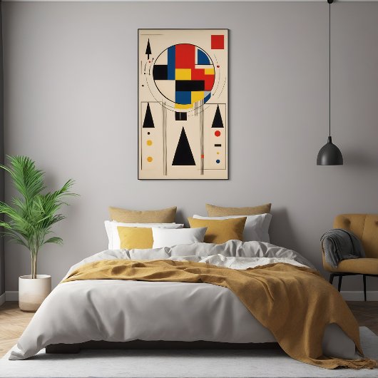 Bauhaus-geïnspireerde geometrische minimalistische poster