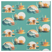 Bauhaus Geïnspireerde Retro Coffee Stof (Swatch)