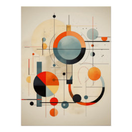 Bauhaus Geometric Abstract Composition Perfect Poster