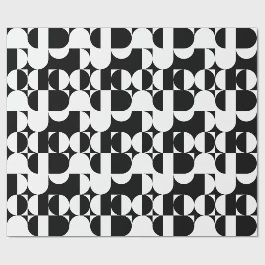 Bauhaus Geometric Black en White  Cadeaupapier (Vlak)